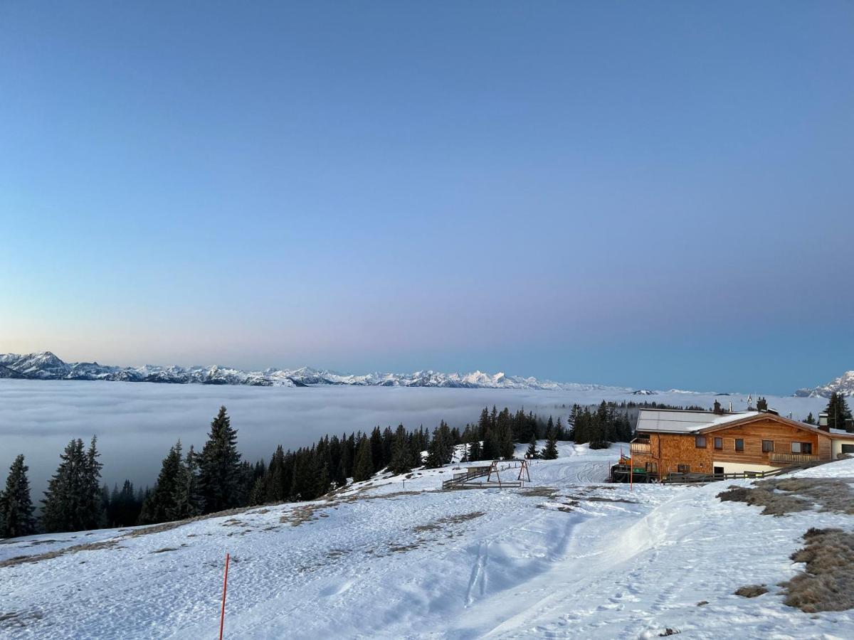 Radstaedter Huette Im Winter Nicht Mit Dem Auto Erreichbar Wunderschoene Alleinlage Schwemmberg Bagian luar foto